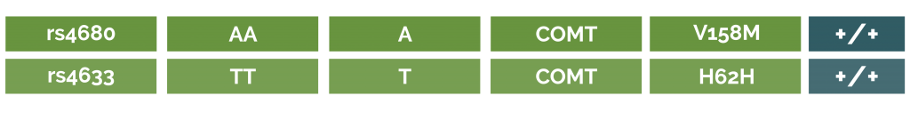 COMT gene profile